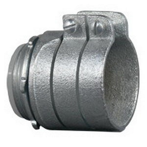 Flexible Metal Conduit Straight Connector with Insulated Throat, 2-1/2 inch, Malleable Iron, Zinc Electroplated