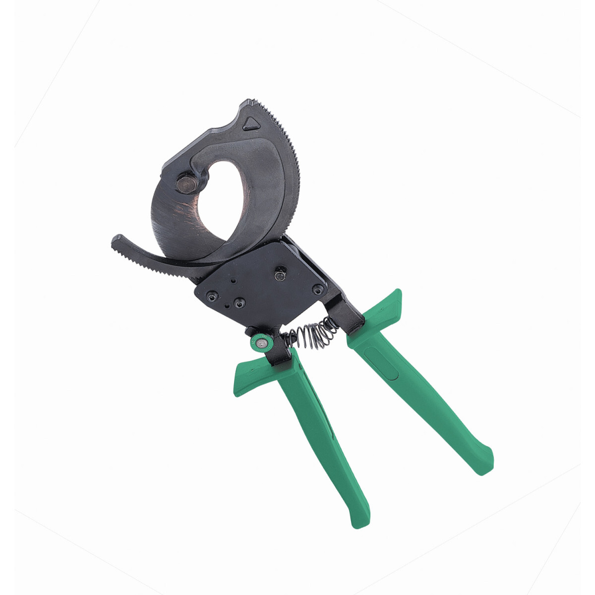 Simple, one-hand operation.     Compact - convenient for working in tight places and stores easily in tool pouches.     Single-speed ratchet mechanism.     Blade release allows blades to be opened in mid-cut.     Heavy-duty blades provide long life.