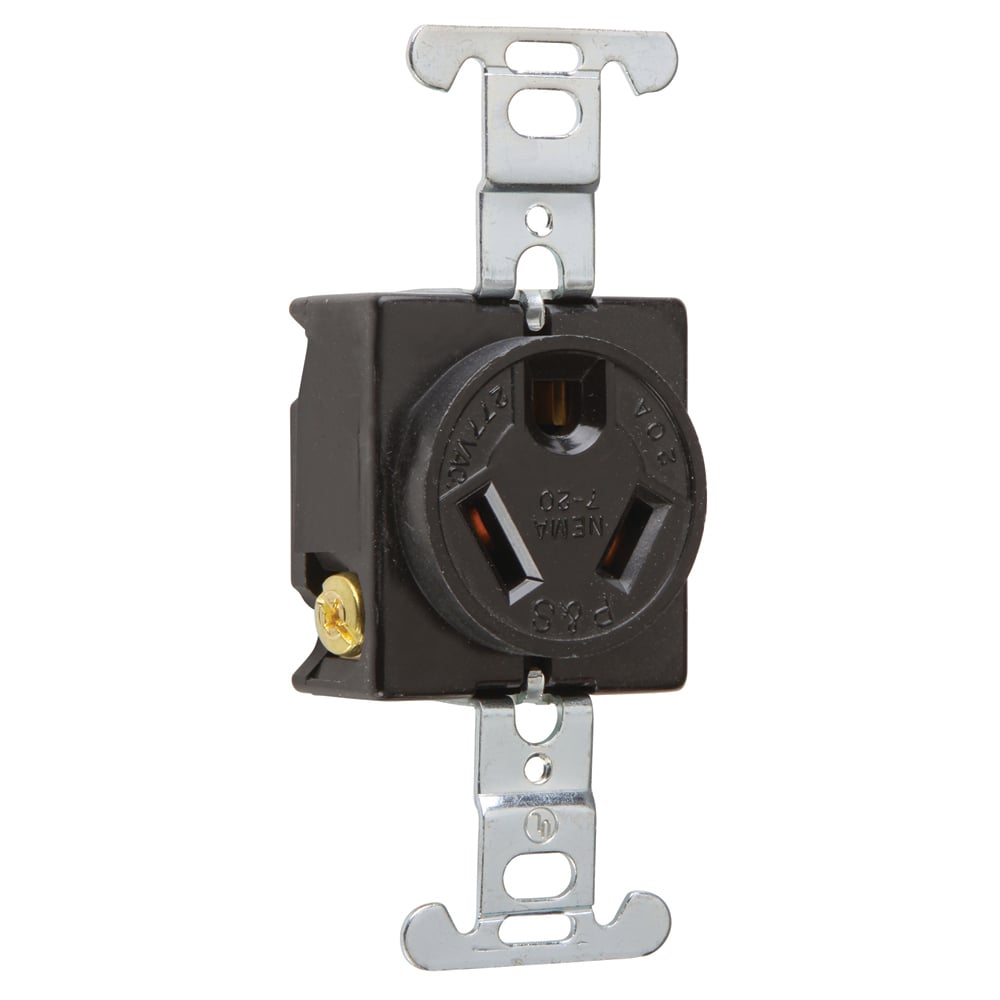 Single Receptacle 2pole 3wire 20amp 277volt Grounding