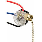 IDEAL, Switch, Pull,Off-On(A)-On(B)-On(A+B), 3-Speed, Voltage Rating: 125 VAC, 250 Vac, Amperage Rating: 6, 3 AMP, Number Of Poles: 1, Actuator: Pull Chain, Connection: Wire Leads, 4 Pos -3 Wire Circuit, Size: 0.870 L x 150 W x 0.650 H IN, Mounting: 13/32 IN Diameter Mounting Hole, Color: Brass, Wire Size: 18 AWG Wire Lead, 6 IN Stripped Wire, Action: SPTT