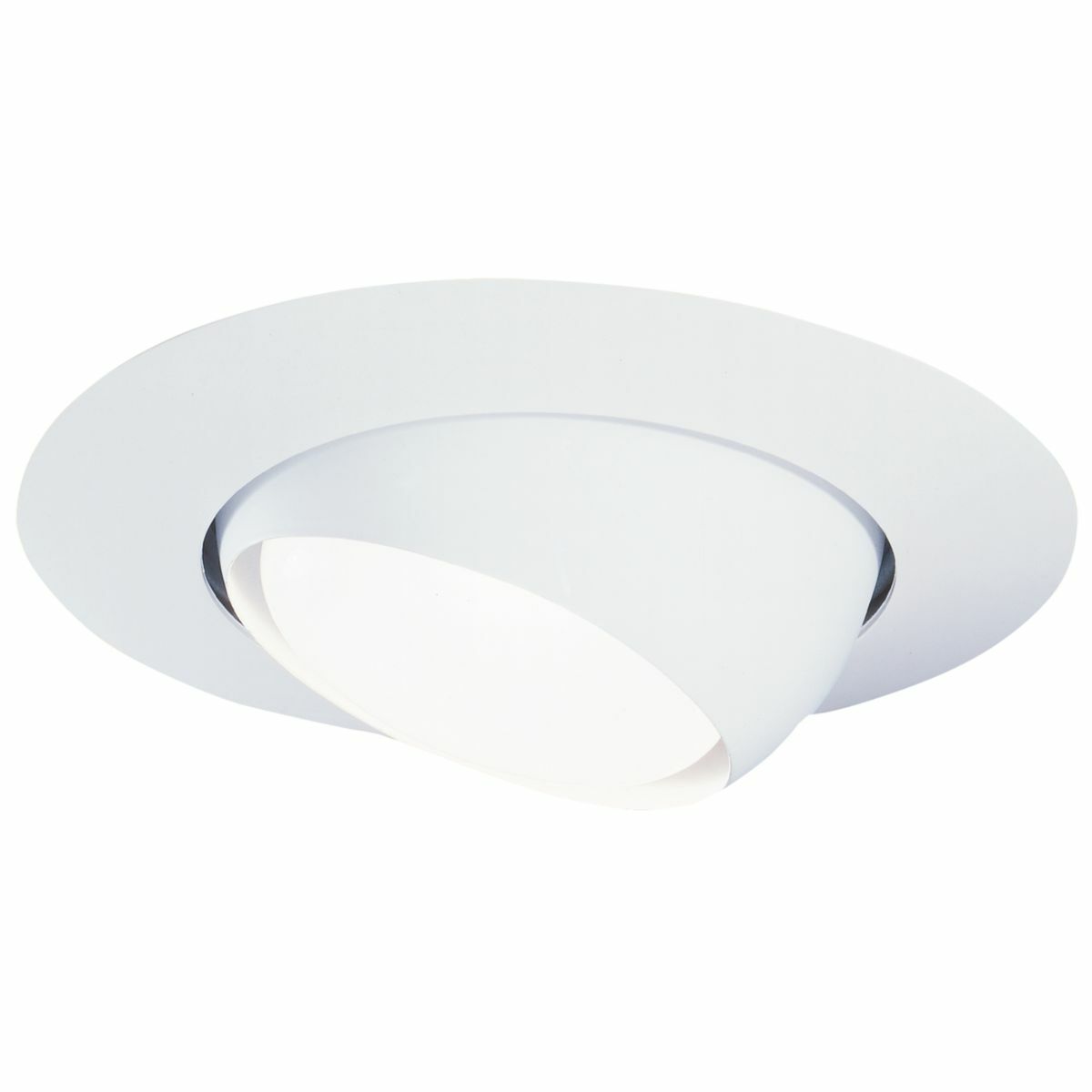 6" Trim PAR30L Eyeball White Trim with White Eyeball, 30 Degree tilt
