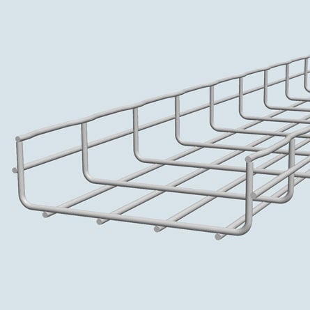 2 inch x 6 inch x 10 foot section of wiremesh cable tray constructed of precision engineered high quality  welded steel wire and can be adapted to fit any installation on-site  Electro-Zinc finish is perfect for indoor applications