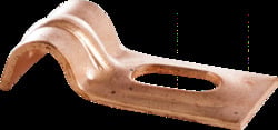Slotted One-Hole Strap, Jiffy Clip, Fits 3/8" Outside Diameter Copper Tubing, Copper Plated