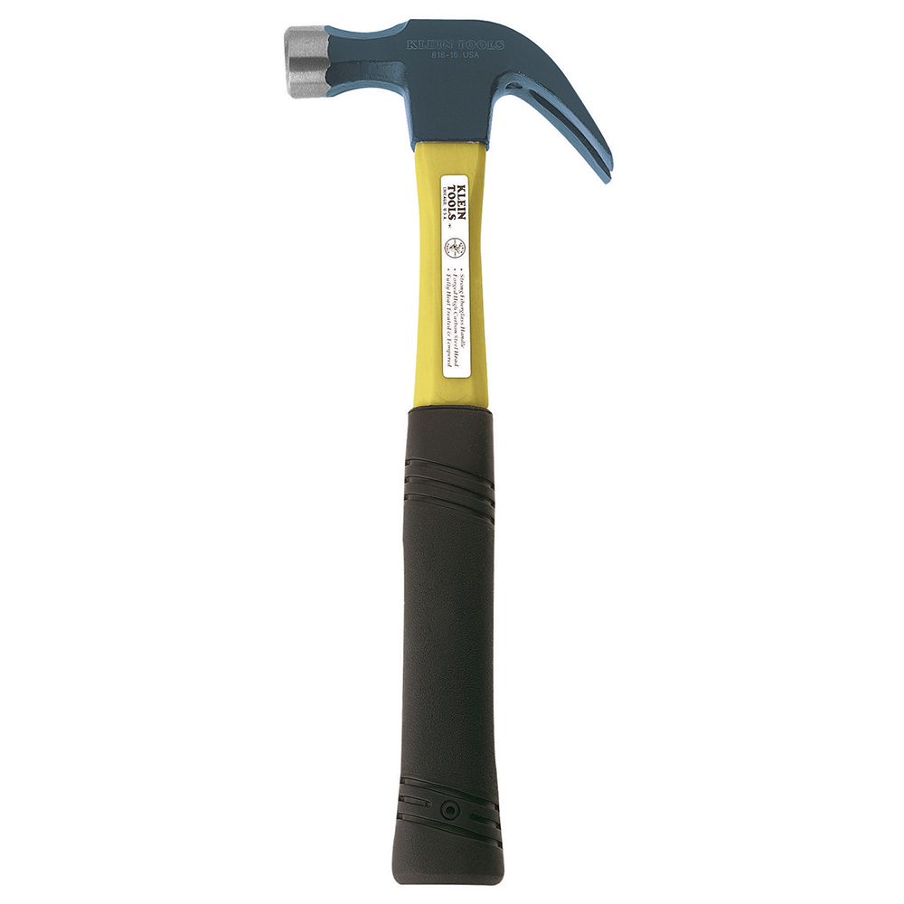 Curved-Claw Hammer Heavy Duty, Hammer's durable plastic-alloy jacketing helps to protect neck from fraying and splintering if incorrectly struck or overstruck