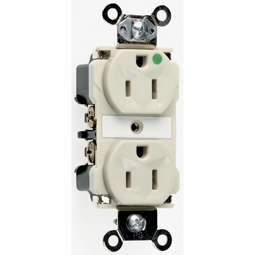Extra Heavy-Duty Hospital Grade Duplex Receptacle Back and, Side Wire 15amp 125volt Light Almond