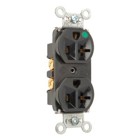 Heavy-Duty Hospital Grade Compact Design Duplex Receptacle, Back and, Side Wire, 20amp 125volt, Black