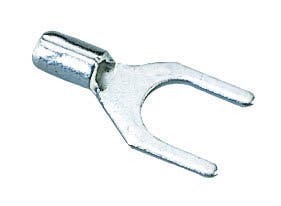 IDEAL, Spade Terminal, Bare Spade, Cable Size: 22 - 18 AWG, Stud Size: 6 IN, Insulation: Non-Insulated, Material: Tin Plated Brass