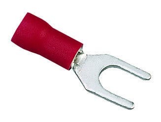 IDEAL, Spade Terminal, Vinyl Spade, Cable Size: 22 - 18 AWG, Stud Size: 10 IN, Insulation: Vinyl Insulated, Material: Tin Plated Brass
