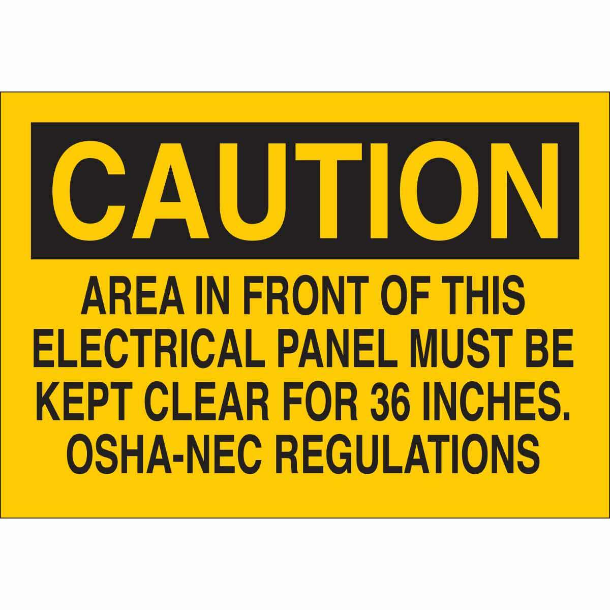 Sign,B302,10x7,Bk/Yw,CAUTION AREA ,1EA