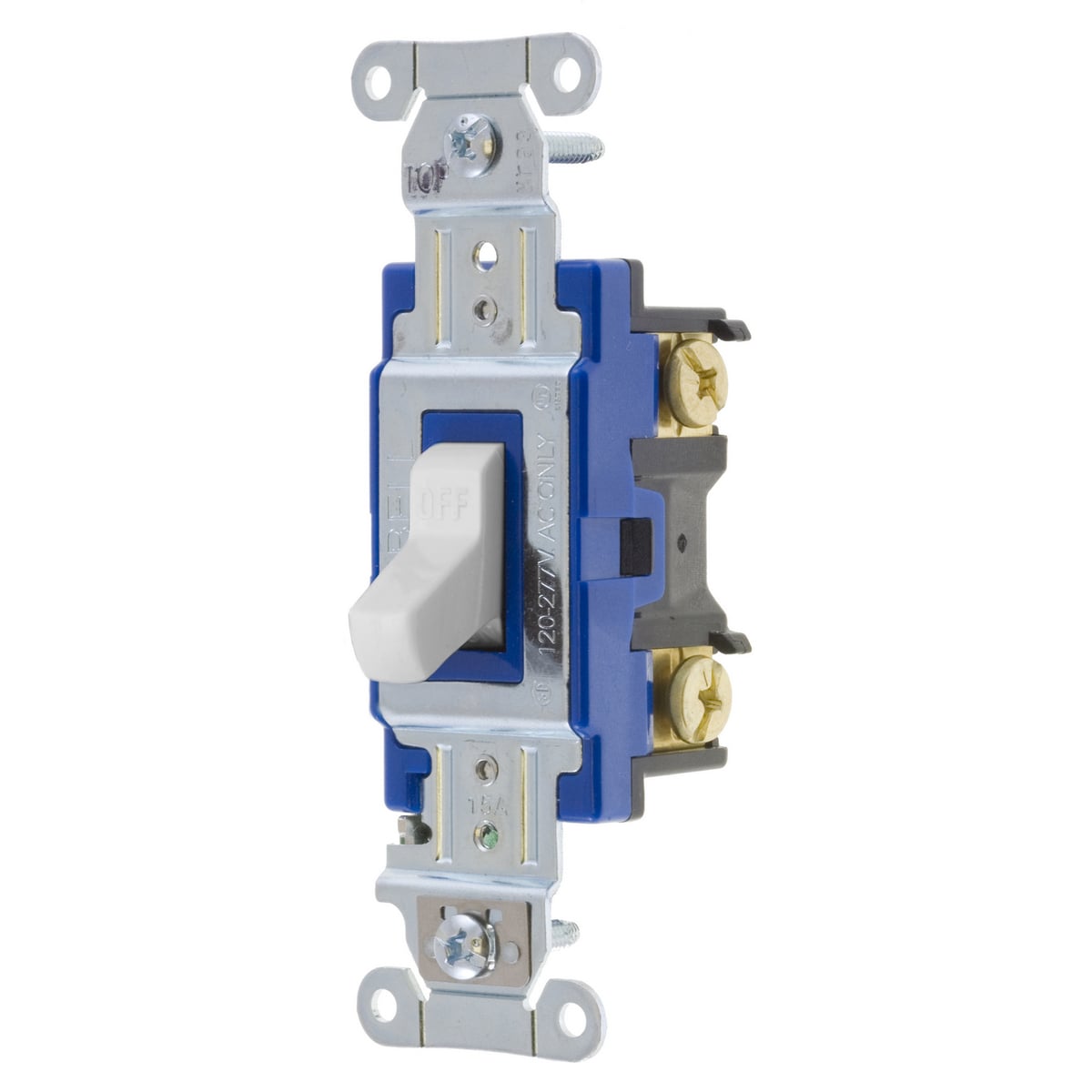 1201W Heavy Duty Standard AC Toggle Switch, 120 to 277 V AC, 15 A, 4155 W Power Rating, 2-Position Contact