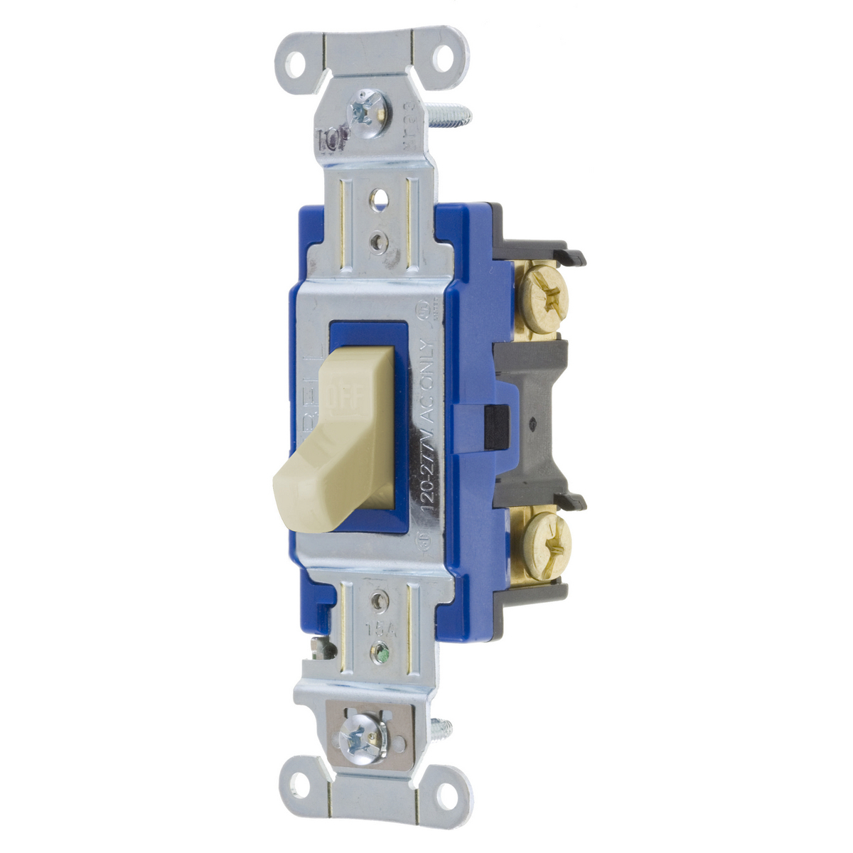 Switches and Lighting Controls, Hubbell- PRO Series, Toggle Switches, General Purpose AC, Three Way, 15A 120/277V AC, Back and Side Wired , Ivory