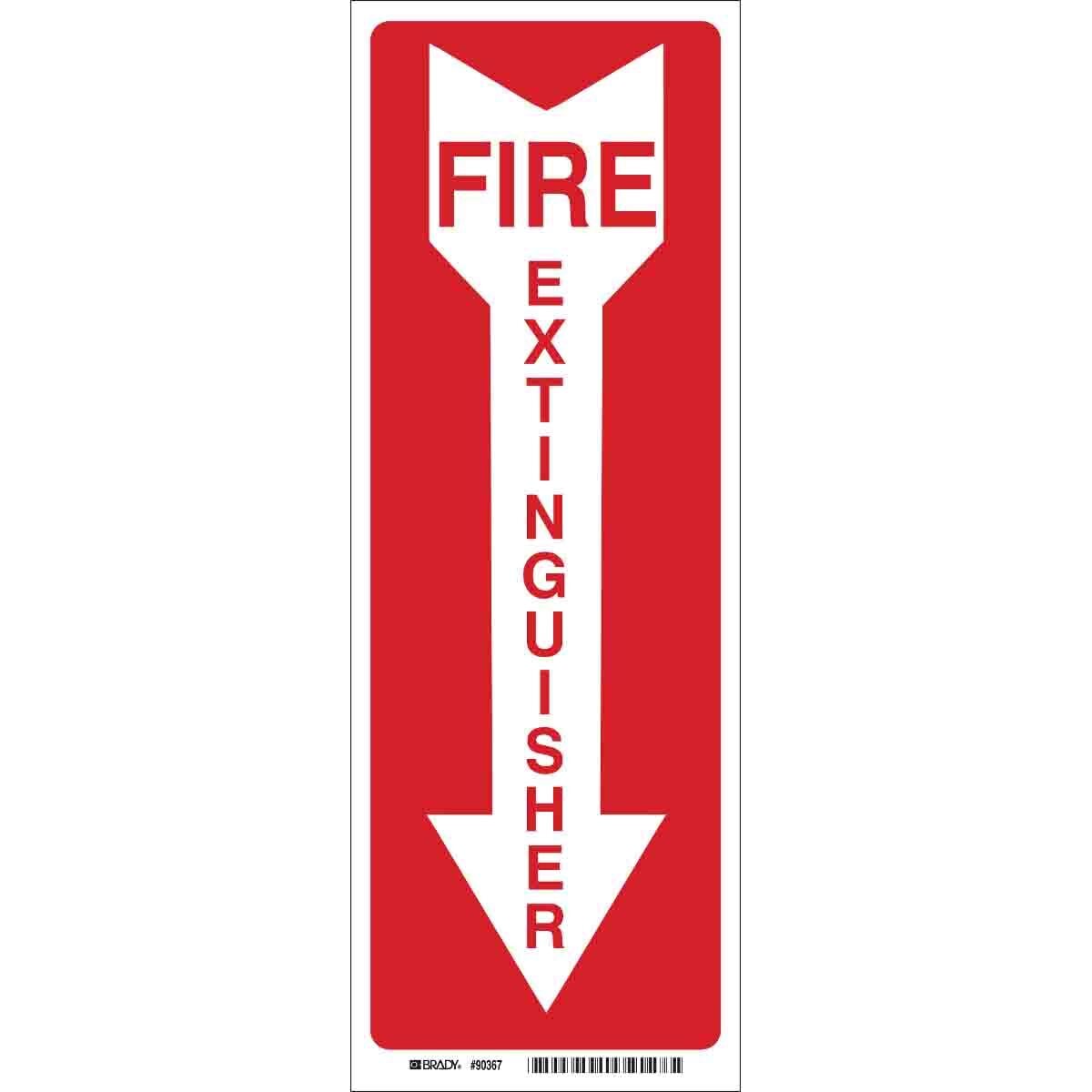 B302 14"X3.5" RED/WHT FIRE EXTING., EA