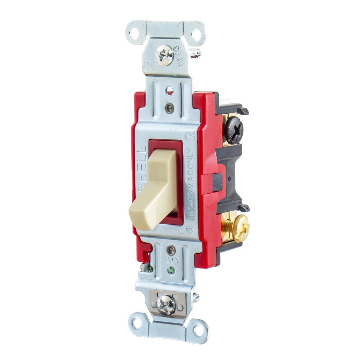 Switches and Lighting Controls, Hubbell- PRO Series, Toggle Switches, General Purpose AC, Three Way, 20A 120/277V AC, Back and Side Wired , Ivory