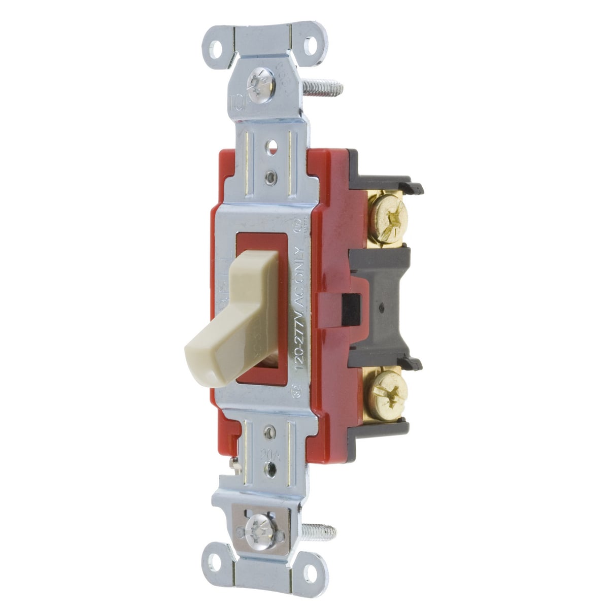 Switches and Lighting Controls, Hubbell- PRO Series, ToggleSwitches, General Purpose AC, Four Way, 20A 120/277V AC, Back and SideWired, Ivory