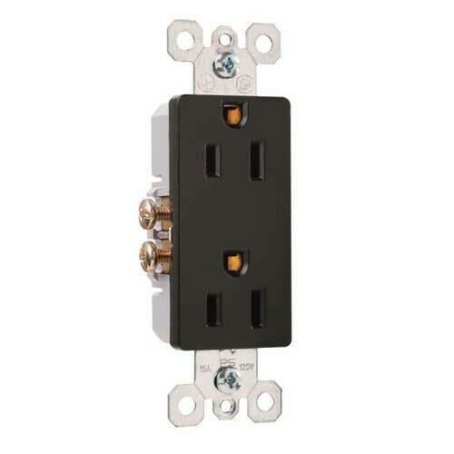 Decorator Duplex Receptacle, 15amp 125volt Side and, Speedwire, Black