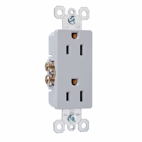 Sierraplex Receptacle,15amp 125volt, Screw Terminal and, Speedwire, Gray