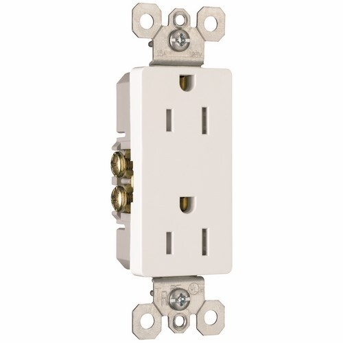 Decorator Tamper-Resistant Receptacle with high-impact resistant thermoplastic construction meets 2008 National Electrical Code Tamper-Resistant requirements. It protects children with a patented shutter system helps prevent improper insertion of foreign objects. It has superior protection than traditional outlet caps or protection plates. 15 amp, 125 volt, White.