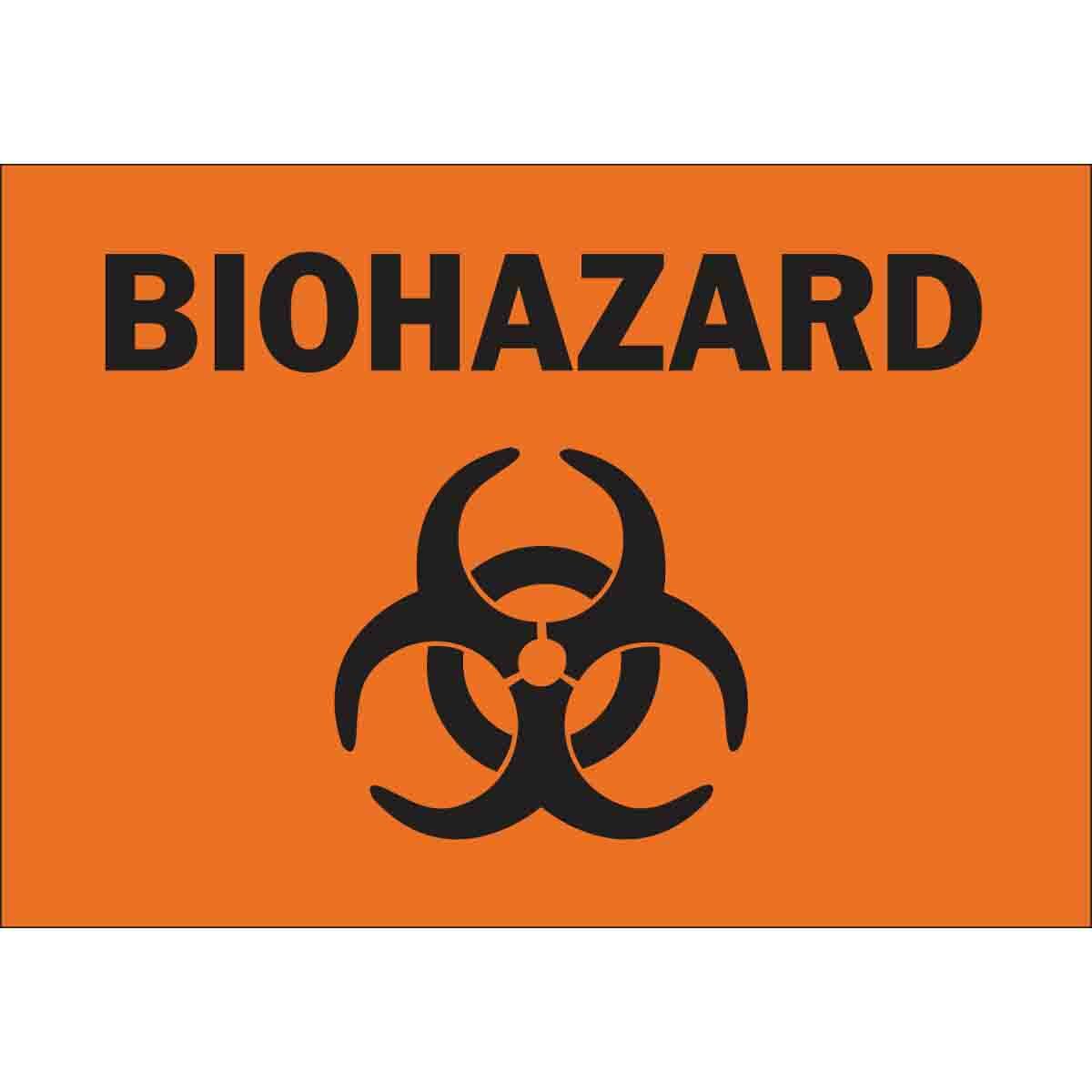 Sign,B485,5x3.5,Bk/Or,BIOHAZARD,1EA
