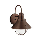 The Seaside(TM) 12in; 1 light outdoor wall light features a classic look with its Olde Bronze and glass globe. The Seaside Wall Light works in several aesthetic environments, including rustic, coastal, traditional and transitional.