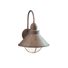 The Seaside(TM) 14.25in; 1 light outdoor wall light features a classic look with its Olde Brick and glass globe. The Seaside wall light works in several aesthetic environments, including rustic, coastal, traditional and transitional.