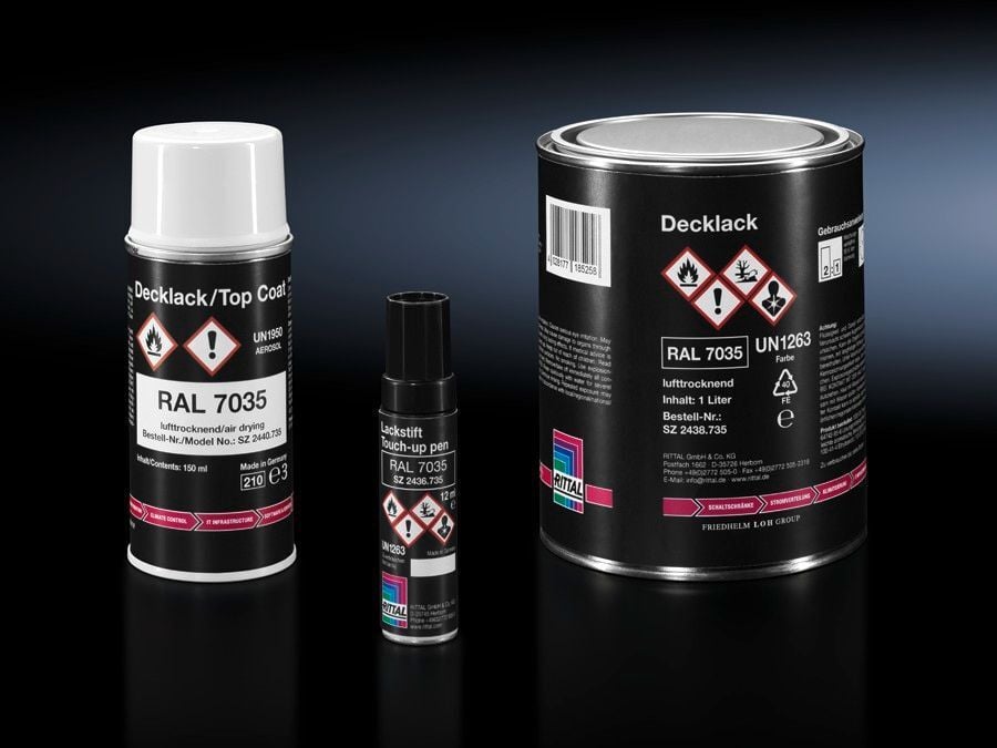 For touching up and repairing powder coated and wet-painted surfaces, air drying.