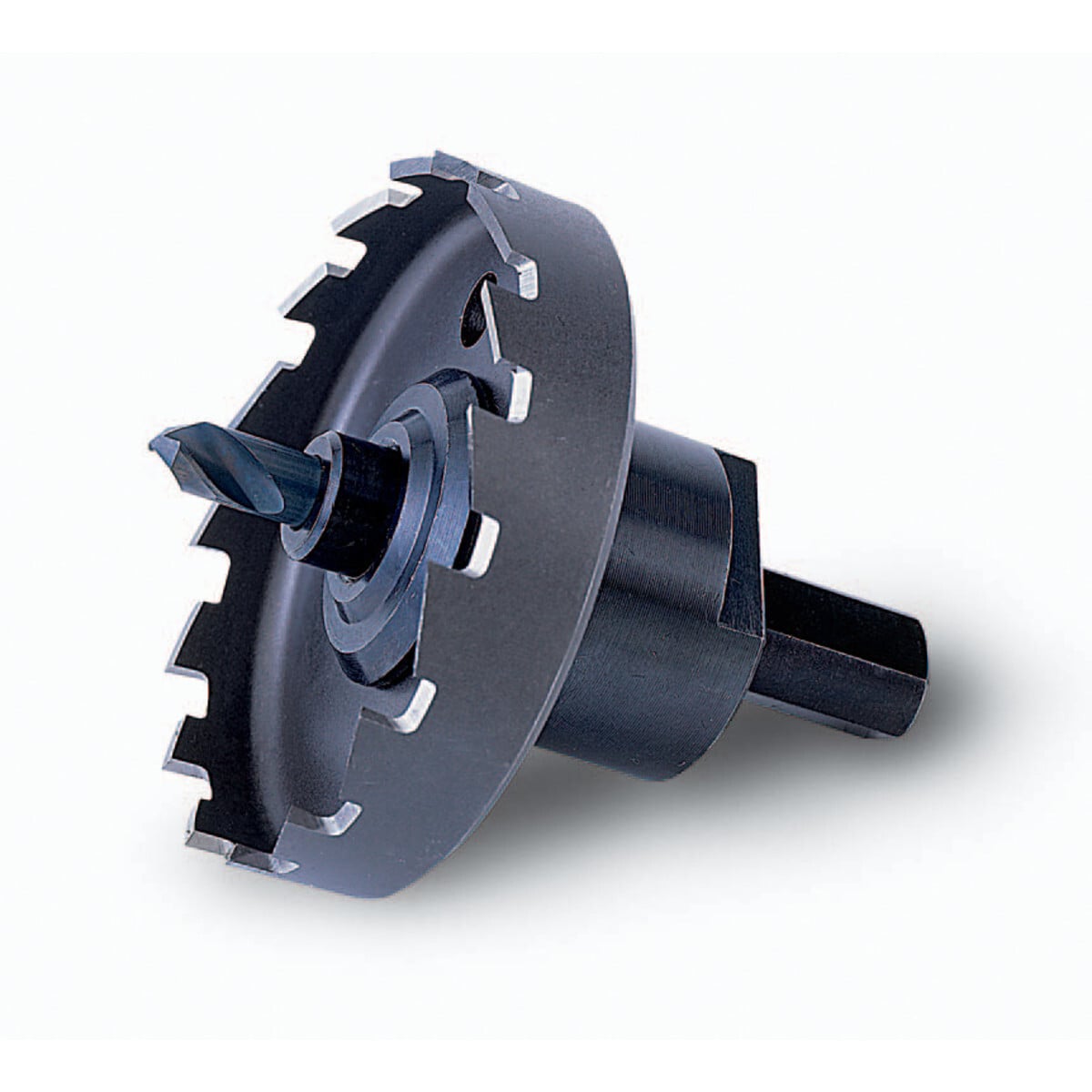 Ultra Cutter 1-1/8"  (28.6 mm) actual hole size.  Lasts 10 times longer thanstandard hole saws.  Precision-ground teeth cut smooth, burr-free holes with ease.  1/4" (6.35 mm) capacity.  Durability and speed provide low cost per hole.  Split-point pilot drill prevents walking - makes accurate hole placement easy.  Spring-loaded slug ejector saves time.  No tool required to change cutter sizes.  Less chance of broken teeth because the saw body is machined out of solid, high-speed steel.