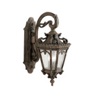 The Tournai(TM) 29in; 3 Light outdoor wall light features an ornate look with its clear seeded glass and Londonderry finish. The Tournai wall light works in a traditional environment.