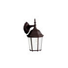 With its timeless colonial profile, the Madison is the perfect line of outdoor fixtures for those looking to embellish classic sophistication. Because it is made from cast aluminum and comes in an extensive amount of different finishes, this Madison 1-light wall lantern can go with any home dcor while being able to withstand the elements. It features a Tannery Bronze finish with clear beveled glass panels. The Madison wall lantern uses a 100-watt (max.) bulb, measures 8in. wide by 13in. high, and is U.L. listed for wet location.