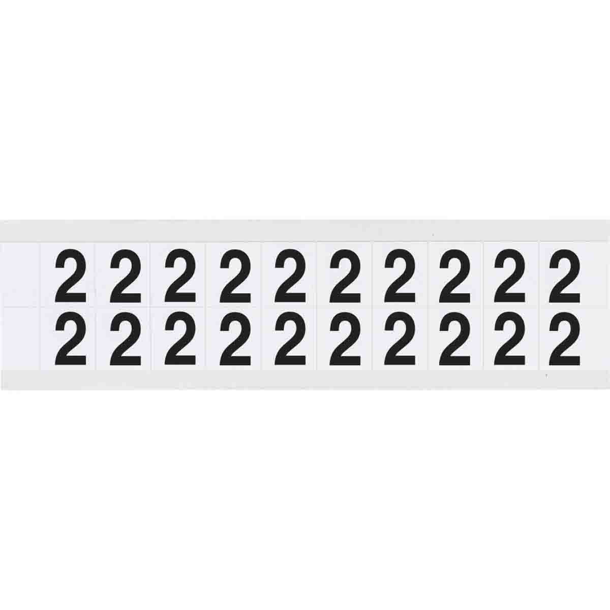 0.625" Vinyl N&L Black on White 2 20/PK