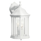 The Chesapeake(TM) 14.75in; 3 light outdoor wall light with clear beveled glass White. The Chesapeake withstands any rough exterior weather conditions and is perfect outdoors.