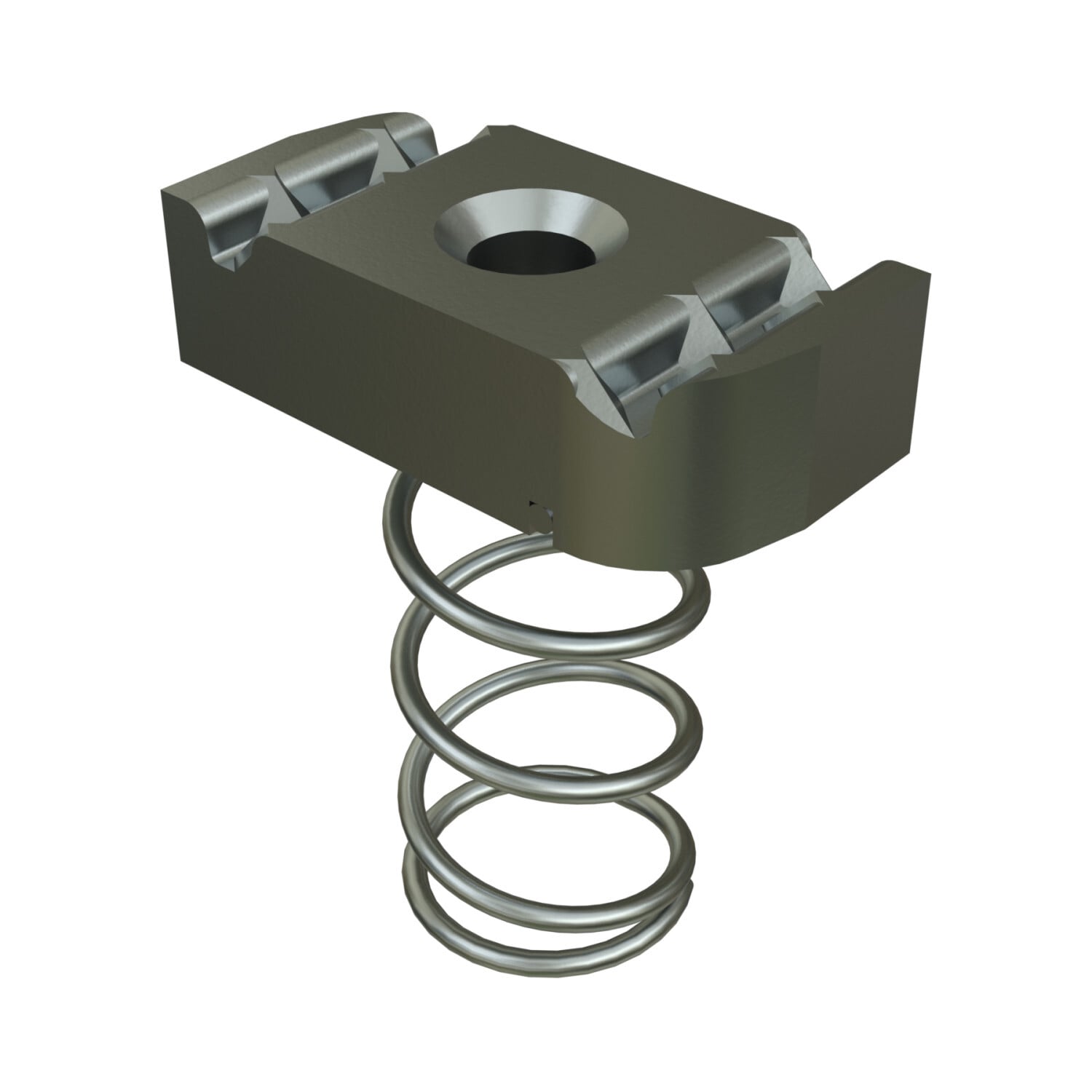 UNISTRUT A-SERIES NUT, 3/8"-16, 9/16"x 1-9/16"x 1.08, WITH STD SPRING, EG