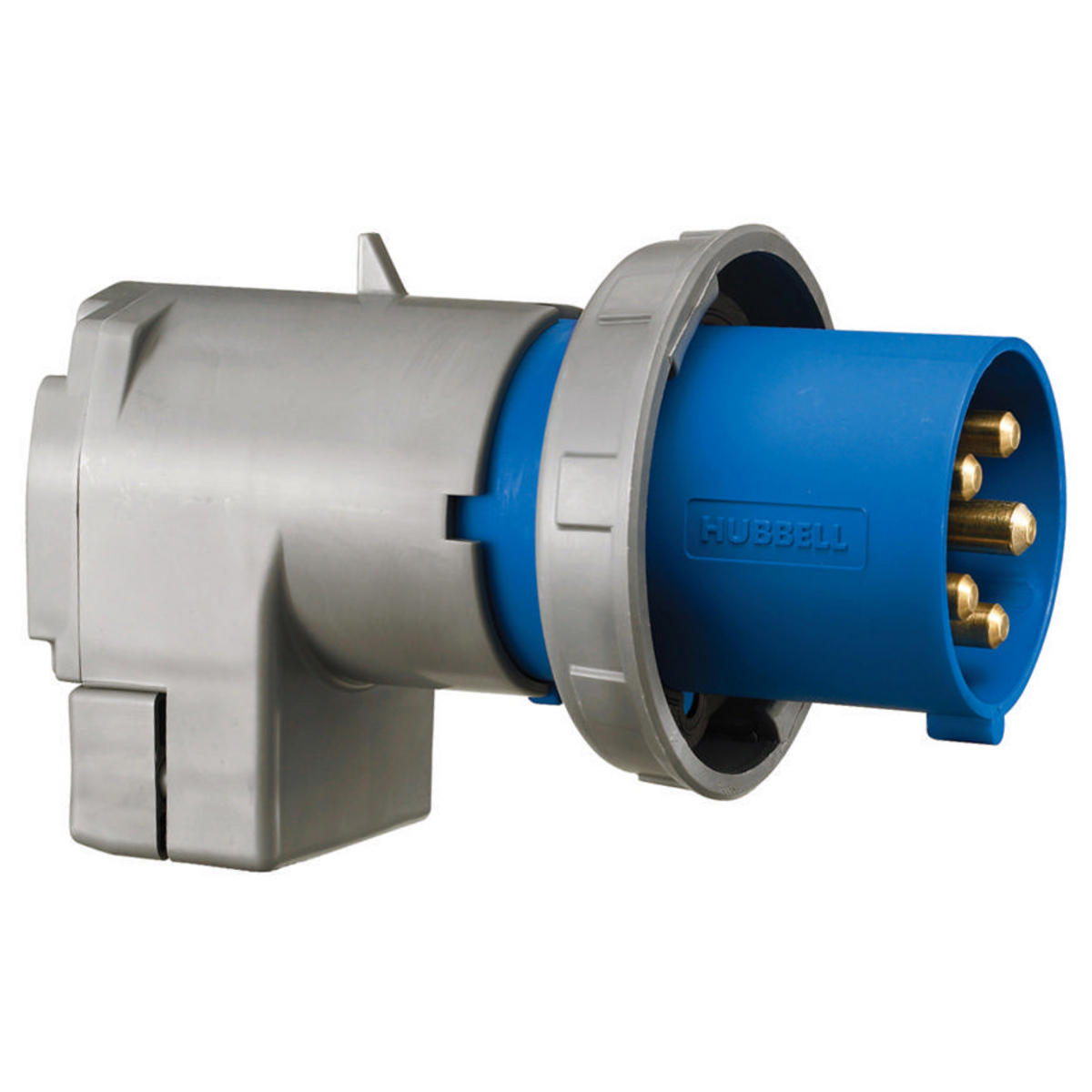 Heavy Duty Products, IEC Pin and Sleeve Devices, Industrial Grade, Male Plug, 60A 3-Phase Wye 120/208V AC, 3- Pole 4-Wire Grounding, Terminal Screws, Blue, Low Profile
