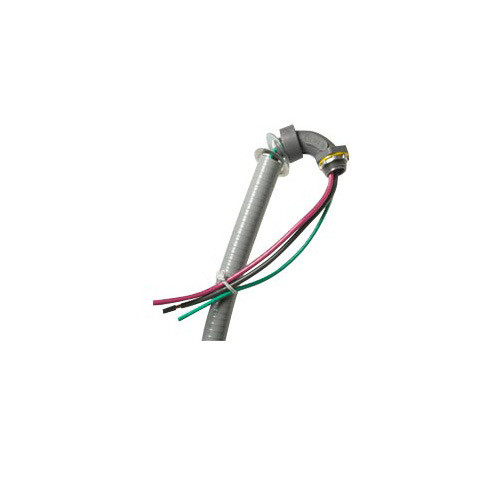 EPCO, Air Conditioner Whip, Air Conditioner Whip, Number Of Conductors: 3, Conductor Size: (2) 8,(1) 10 AWG, Insulation Material: THHN, Color: Red/Black/Green, Construction: 3 Conductor with 2 Connectors, Length: 4 FT, Consist Of: (1) Straight Connector,(1) 90 Connector,(2) Reducing Washers, Conduit: .75 IN