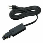 Product available while supplies last. <br/>Architrak system component live-end feed with cord and plug in black. Supplied with a 10 FT SPT-2 105 C 3/c 16 AWG flexible cord with NEMA 5-15P grounding plug.