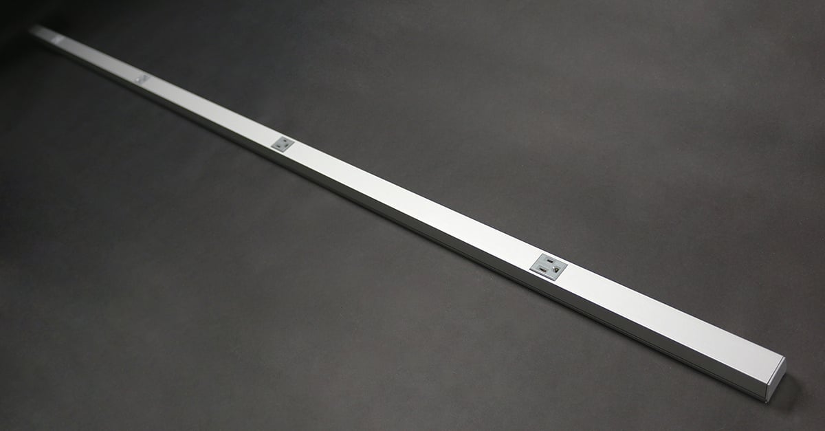 6' Aluminum Plugmold Multioutlet System comprised of four 18 inches apart, GB Finish - Satin Anodized Aluminum