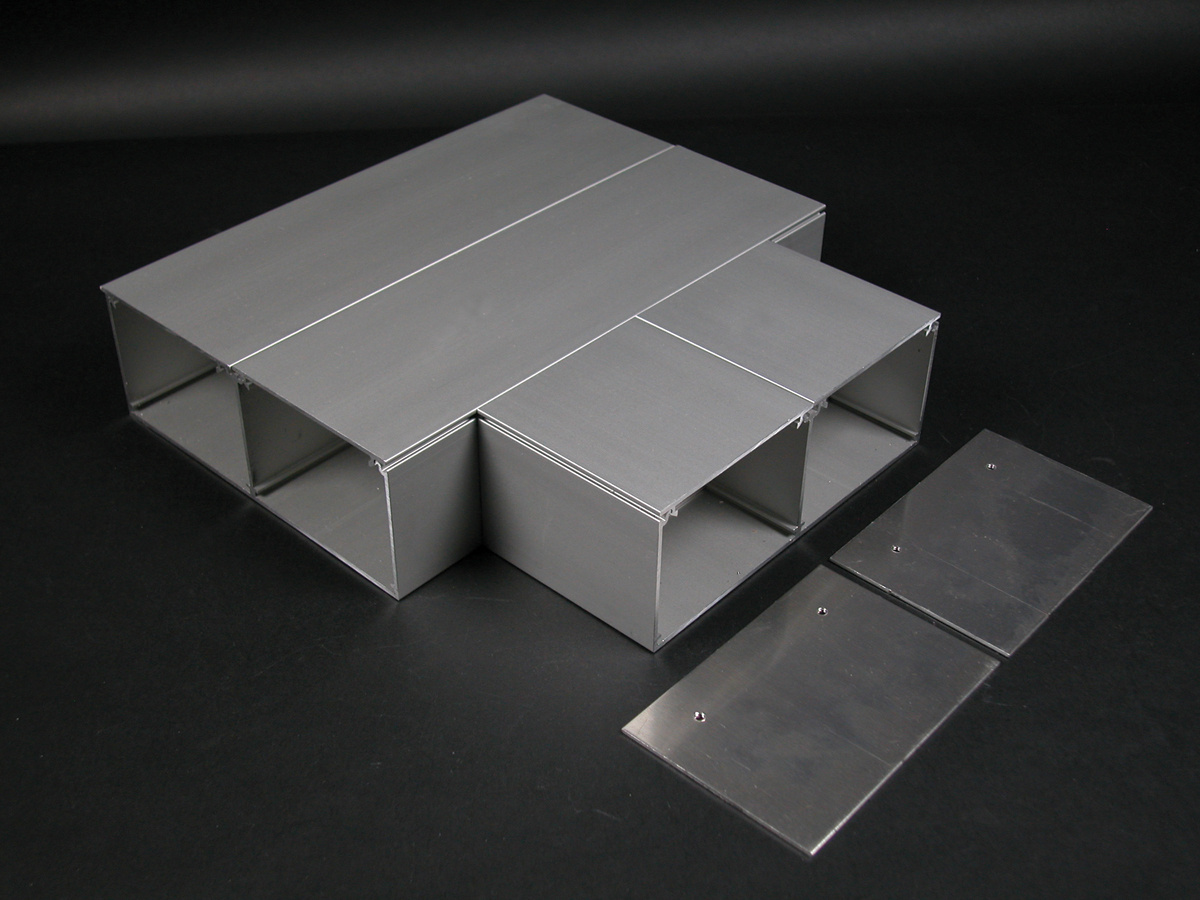 Raceway Tee Fitting, Dual Channel, 2-3/4 in OD, For Use With: ALA3800 Series Large Raceway, Aluminum, Satin Anodized, 9 in L x 9 in W