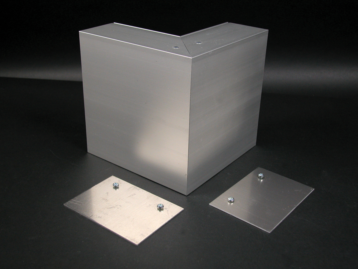 Raceway Elbow, Internal Mitered, 90 deg Bend, 2-3/4 in OD, For Use With: ALA3800 Series Large Raceway, Aluminum, Satin Anodized, 6 in L