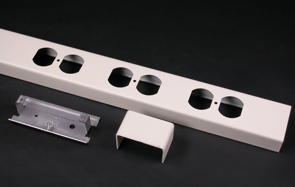 Power Cover, 2-Receptacle Add-On Non-Adhesive Back, For Use With: Tele-Power® AMDTP Poles, 28 in Length, 2-1/4 in Width, Aluminum, Anodized