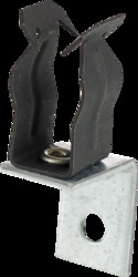 Right Angle Bracket Assembly and Push In Conduit Clip Assembly, 1/4" Mounting Hole, Conduit Clip Fits 3/4" EMT & 1/2" Rigid/IMC, Pre-Galvanized/Spring Steel