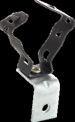 Right Angle Bracket Assembly and Closed Conduit Clip Assembly, 1/4" Mounting Hole, Conduit Clip Fits 3/8" Flexible Conduit, Pre-Galvanized/Spring Steel