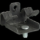 Hammer On Beam Clamp with 1/4"-20 x 3/8" Stud, Fits 1/8-1/4" Flange, 1/4"-20 Thread Impression on Bottom and Back of Clamp, Spring Steel