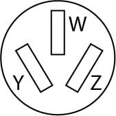 Midwest Electric BR53 Receptacle, 3 Poles, 3 Wires, 50 AMP, 125/250 V, NEMA 10-50R, Flush Mount, UL Listed, For Use With C53 Angle Plug
