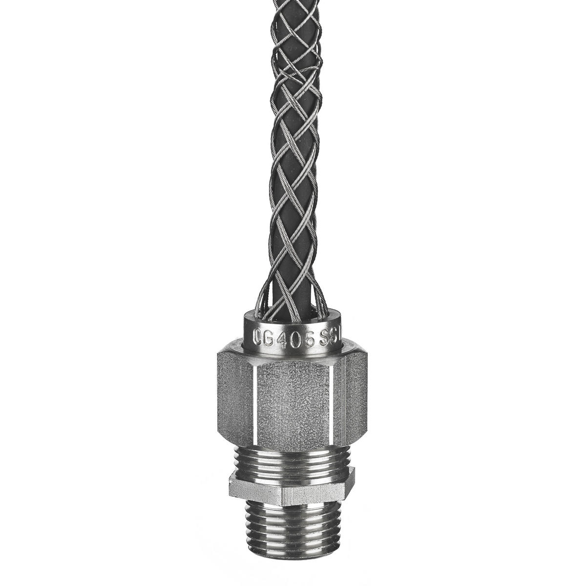 Kellems Deluxe Cord Grip, Straight Male Stainless, .375-.500", " with Mesh