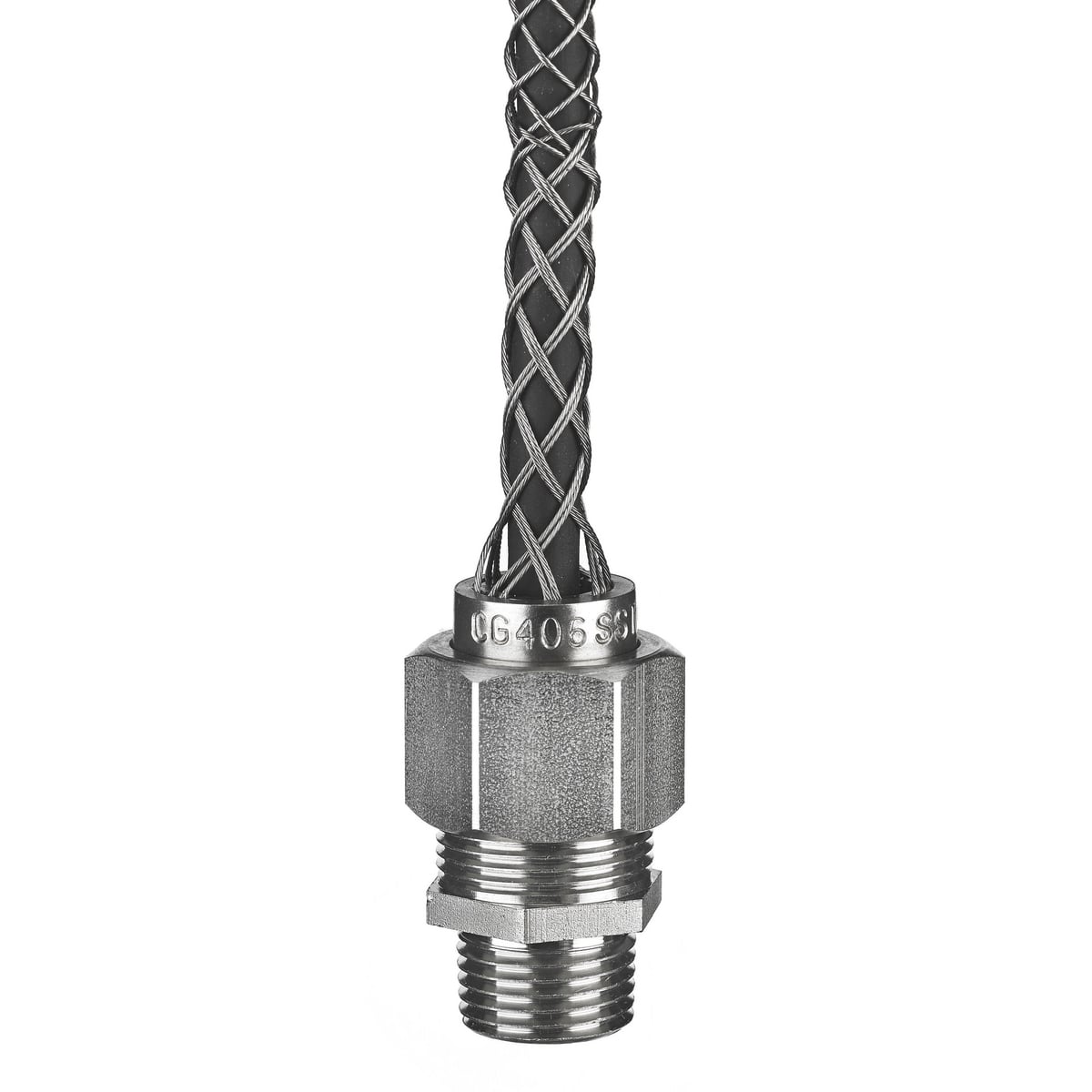 Kellems Deluxe Cord Grip, Straight Male Stainless, .625-.750", " with Mesh