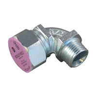 90 deg Liquidtight Strain Relief Cord & Cable Connector, 1-1/4 inch, 1.125 - 1.25 inch Conductor, Steel