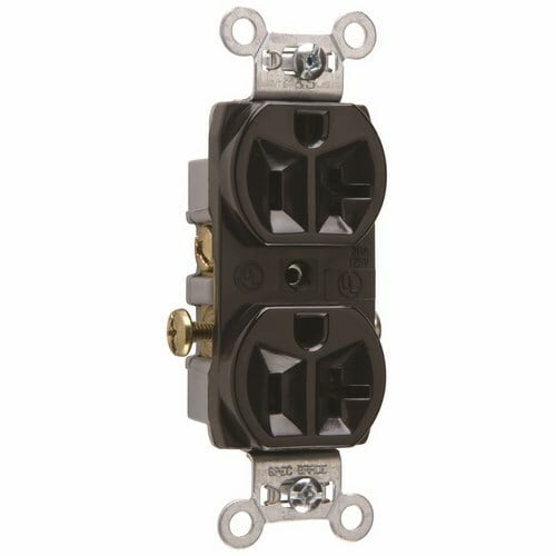 Commercial Spec Grade Duplex Receptacle Side Wire 20amp 125volt Black