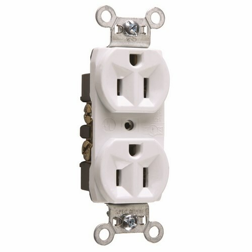Construction Spec Grade Duplex Receptacle Back and, Side Wire 15amp 125volt White