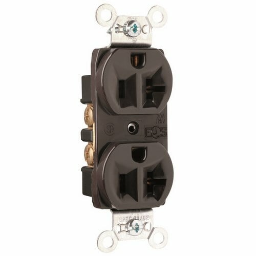 Construction Spec Grade Duplex Receptacle Back and, Side Wire 20amp 125volt Brown