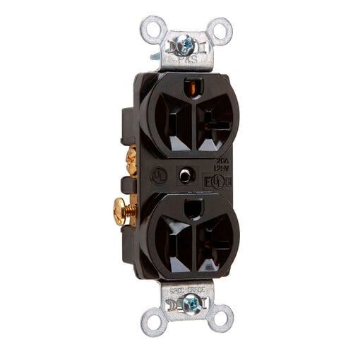 Construction Spec Grade Duplex Receptacle Back and, Side Wire 20amp 125volt Black