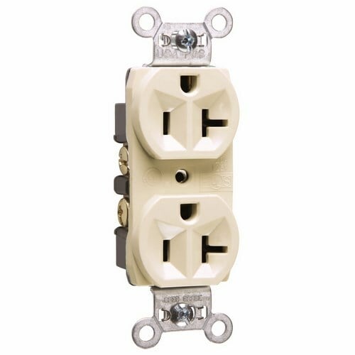 Construction Spec Grade Duplex Receptacle, Back and, Side Wire 20amp 125volt, Light Almond